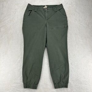 Duluth Trading Co. Jogger Pants Womens 10 Green Stretch Tapered Leg Outdoor